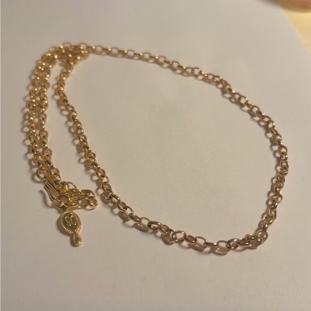 vintage 1960 gold tone rolo chain necklace!